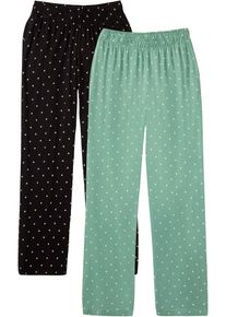 Lange Pyjamahose aus reiner Baumwolle (2er Pack), gr&uuml;n, Gr&ouml;&szlig;e 48/50 (XL), 100% Baumwolle, bonprix