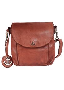 Harbour 2nd, Damen, Umh&auml;ngetasche &raquo;Iben&laquo; Damen Handtasche, Schultertasche mit Anker-Anh&auml;ner, cognac, cognac, Aus hochwertigem Leder fefertigt