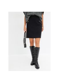 bonprix, Damen, Minirock mit Bequembund und Rei&szlig;verschlusstaschen, schwarz, 48, schwarz, Minirock mit zeitlosem Design
