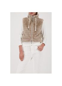 monari, Damen, Fellimitatweste &raquo;Weste fake fur&laquo; Regular fit mit Stehkragen, beige, 46, beige, Stylische Fellimitatweste von monari