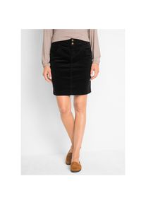 bonprix, Damen, Cordrock &raquo;Stretch-Cordrock&laquo; in Kurzform und mit Taschen und G&uuml;rtelschlaufen, schwarz, 38, schwarz, Cordrock mit Stretch-Anteil