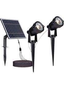 V-TAC, Gartenbeleuchtung, Solar LED-Gartenleuchten-Set VT-11031, 2x 1,2 W, 3000 K, IP65 (IP65)
