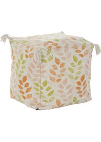 DKD Home Decor, Dekokissen, Floor cushion Beige Leaf of a plant Shabby Chic 40 x 40 x 40 cm (40 x 40 x 40 cm)