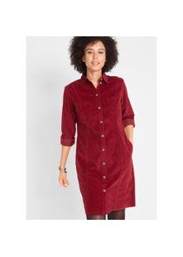 bonprix, Damen, Hemdblusenkleid Brusttaschen mit Brusttasche und Eingrifftaschen, kastanienrot, N-Gr, 48 -N-Gr, kastanienrot, Hemdblusenkleid aus Cord