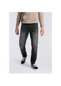 BOSS Orange, Herren, Regular-fit-Jeans &raquo;RE.MAINE BO&laquo; mit BOSS-Lederbadge, Regular Fit, stone washed, Black005, L&auml;nge 34, 30 -L&auml;nge 34, Black005, Jeans