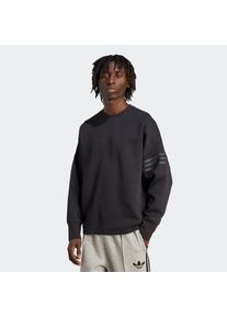 adidas originals, Herren, Sweatshirt &raquo;NC LS OS CREW&laquo;, sportlicher Stil, Oversized-Silhouette, asymmetrische 3-Streifen, Black, S, Black, Kleines 