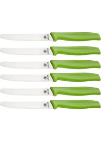 B&ouml;ker B&ouml;ker Wellenschliffmesser Classic - 6 Messer, Besteck, Silber, Gr&uuml;n
