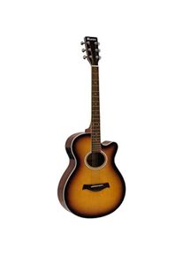 Dimavery AW-400 Westerngitarre, sunburst (Westerngitarre), Gitarre, Braun