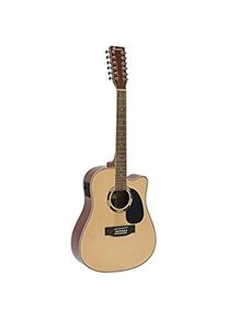 Dimavery DR-612 Westerngitarre 12-saitig, natur (Westerngitarre), Gitarre, Braun