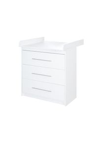 Roba Wickelkommode &raquo;Maren&laquo; mit 3 Schubladen - 117x75x98,5cm - wei&szlig; - Holz / Metall