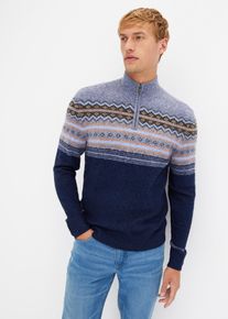 bonprix Pulover model norvegian cu guler &icirc;nalt, albastru, 68/70 (4XL)