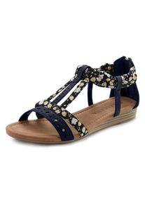 Lascana Dames sandalen in zwart ,maat 39, Witt, 50% Leer, 50% Imitatieleer