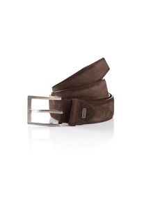 MONTI, Herren, Lederg&uuml;rtel &raquo;TORONTO&laquo; Veloursoptik, matt, elegant, weich, mit Logo, Dunkelbraun, Dunkelbraun, Herreng&uuml;rtel von MONTI