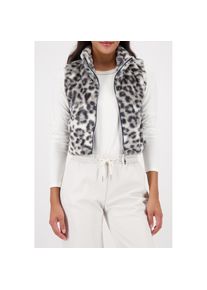 monari, Damen, Fellimitatweste &raquo;Weste fake fur Leo&laquo; Regular fit mit Stehkragen, schwarz gemustert, 44, schwarz gemustert, Stylische Fellimitatweste 
