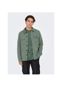Only & Sons ONLY & SONS, Herren, Langarmhemd &raquo;ONSNEWKODYL OVERSHIRT SWEAT NOOS&laquo; Materialmix, regular fit, Castor Gray, N-Gr, S -N-Gr, Castor Gray, Hemdjacke von 