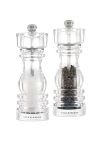 Cole & Mason Cole & Mason Cole&Mason Salz- und Pfefferm&uuml;hle London 18 cm, Transparent, Pfefferm&uuml;hle + Salzm&uuml;hle, Transparent