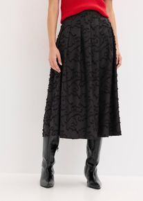 bonprix Sp&oacute;dnica midi z materiału strukturalnego, czarny, 48