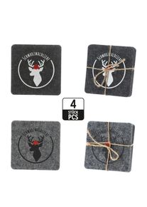 Cepewa Lot de 4 sous-verres Schwarzwaldliebe FILZ