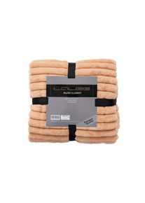 Lalee Plaid aspect velours c&ocirc;tel&eacute; PLUSH BLANKET