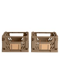Lot de 2 caisses pliables ton marron DAY