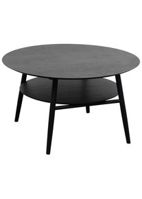 Mid.you Couchtisch , Schwarz , Holz, Holzwerkstoff , Eiche , furniert, massiv , rund , 45x80x80 cm , Holzm&ouml;bel, Holztische, Wohnzimmertische Holz, Couchtische Holz