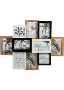 Monee Multirahmen, Naturfarben, Schwarz, Wei&szlig;, Metall, Glas, Papier, Holzwerkstoff, rechteckig, 57.7x46x4 cm, Fsc, Passepartout, Bilder & Rahmen, Bilderrahmen, Metallrahmen