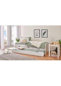 Mid.you Ausziehbett , Wei&szlig; , Holz , Kiefer , massiv , H&ouml;he ca. 12 cm , 90x200 cm , Babym&ouml;bel & Kinderm&ouml;bel, Kinderzimmer & Jugendzimmer, Kinderbetten, Kinderbetten & Jugendbetten