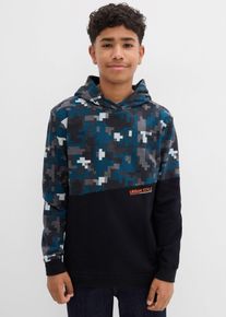 bonprix Hanorac cu glugă cu bumbac organic, negru, 128/134