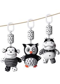 Juego de juguetes para cochecitos Aolso | negro/blanco