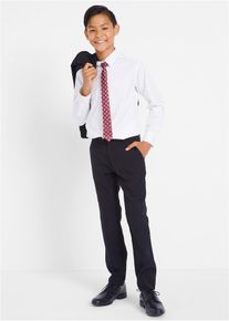 bonprix Anzug (4-tlg. Set) mit Hemd und Krawatte, schwarz, Gr.176, Festliches vierteiliges Jungen-Set bestehend aus Anzug, Hemd (Slim Fit) und Krawatte, Hemd: 100% Baumwolle