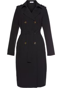 Lascana Damen Trenchcoat in schwarz ,Gr&ouml;&szlig;e 38, Witt, 79% Polyester, 17% Viskose, 4% Elasthan