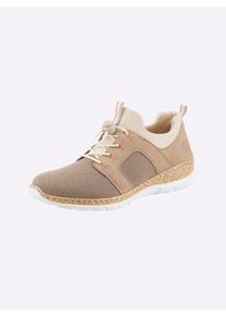 Rieker Dames Instapper met elastische inzet in sesam ,maat 41, Witt, 64% Textiel, 36% Imitatieleer