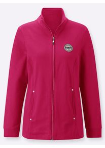 Dames Vrijetijdspak met contrastrijke afwerking in pink/zwart ,maat 18/19, Witt, 50% Katoen, 50% Polyester