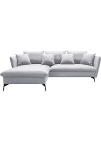 OTTO home Ecksofa &raquo;LIVORNO, 258 cm, L-Form, &laquo; Schlaffunktion u. Bettkasten (139/224cm), Samt, Struktur, Webstoff