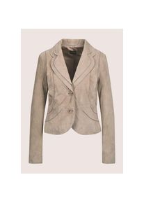 Madeleine Mode MADELEINE Lederjacke &raquo;Lederjacke Kurzblazer aus Ziegenvelours-Leder&laquo; beige, Gr&ouml;&szlig;e 40