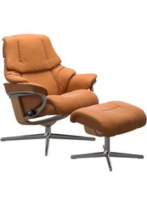 stressless Relaxsessel &raquo;Reno&laquo; Set, Relaxsessel mit Hocker, mit Hocker, mit Cross Base, Gr&ouml;&szlig;e S, M & L, Holzakzent Eiche