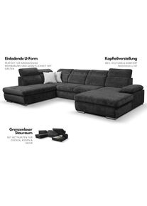 WERK2 Wohnlandschaft &raquo;Cordoba inkl. Bett, Bettkasten & Kopfteilfunktion, Breite 359 cm&laquo; bequem, komfortable Wellenunterfederung, inkl. Schlaffunktion,