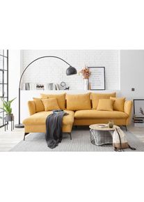 OTTO home Ecksofa &raquo;LIVORNO, 258 cm, L-Form, &laquo; Schlaffunktion u. Bettkasten (139/224cm), Samt, Struktur, Webstoff