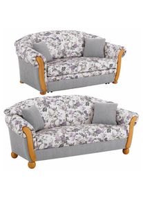 Home Affaire Polstergarnitur &raquo;Milano, bequem durch Federkern, Landhaus Stil, geschwungene Armlehnen&laquo; 2 Stk. tlg. 2-Sitzer und 3-Sitzer