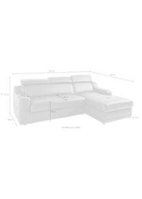exxpo - sofa fashion Ecksofa &raquo;Lotos, bequem und funktionell, Federkern, Breite 242cm, L-Form&laquo; mit Kopf- bzw. R&uuml;ckenverstellung, wahlweise mit 
