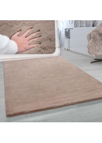 Paco Home Fellteppich &raquo;Rabbit 780&laquo; rechteckig 26 mm H&ouml;he Kunstfell, Kaninchenfell-Haptik, ein echter Kuschelteppich, Uni-Farben