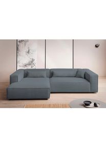 LeGer Home by Lena Gercke Ecksofa &raquo;PIARA XXL, Big-Sofa, Cord, Leinenoptik o. Strukturstoff, L-Form&laquo; wahlweise Ottomane rechts/links, Kedernaht, extra 
