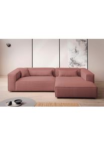 LeGer Home by Lena Gercke Ecksofa &raquo;PIARA XXL, Big-Sofa, Cord, Leinenoptik o. Strukturstoff, L-Form&laquo; wahlweise Ottomane rechts/links, Kedernaht, extra 