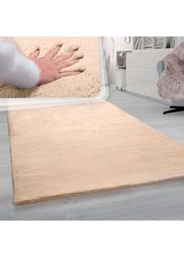 Paco Home Fellteppich &raquo;Rabbit 780&laquo; rechteckig 26 mm H&ouml;he Kunstfell, Kaninchenfell-Haptik, ein echter Kuschelteppich, Uni-Farben