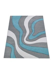 Paco Home Teppich &raquo;Diamond 760&laquo; rechteckig 18 mm H&ouml;he Kurzflor, 3D-Design, modernes Wellen Muster, Kundenliebling