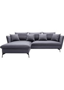 OTTO home Ecksofa &raquo;LIVORNO, 258 cm, L-Form, &laquo; Schlaffunktion u. Bettkasten (139/224cm), Samt, Struktur, Webstoff