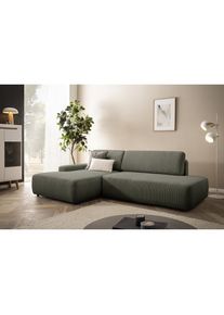 Home Affaire Ecksofa &raquo;TORGE, Schlafsofa Cord, Samtvelours u. Strukur fein, Couch in L-Form&laquo; Schlaffunktion und Bettkasten, Liegefl&auml;che: 210x125 cm, 