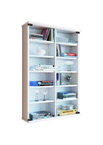 Vcm Media-Regal &raquo;Holz CD DVD Wandregal Schrank Zuntisa Glast&uuml;r&laquo;