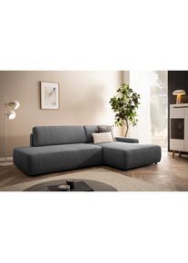 Home Affaire Ecksofa &raquo;TORGE, Schlafsofa Cord, Samtvelours u. Strukur fein, Couch in L-Form&laquo; Schlaffunktion und Bettkasten, Liegefl&auml;che: 210x125 cm, 