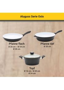 Kr&uuml;ger Kr&uuml;ger Fleischtopf &raquo;Aluguss Topf mit Glasdeckel Oslo&laquo; 1 Stk. tlg. Aluminiumguss